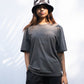 Grey oversized t-shirt with rectangle patchwork