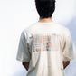 Ecru oversized t-shirt with rectangle patchwork