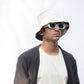 Ecru reversible bucket hat