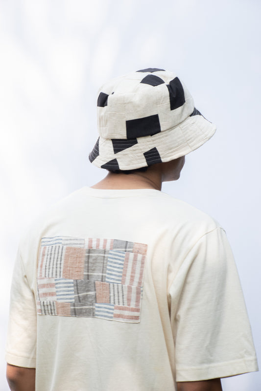 Ecru reversible bucket hat