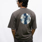 Grey oversized t-shirt with circle patchwork