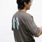 Grey oversized t-shirt with circle patchwork