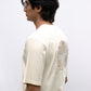 Ecru oversized t-shirt with circle patchwork