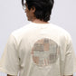 Ecru oversized t-shirt with circle patchwork